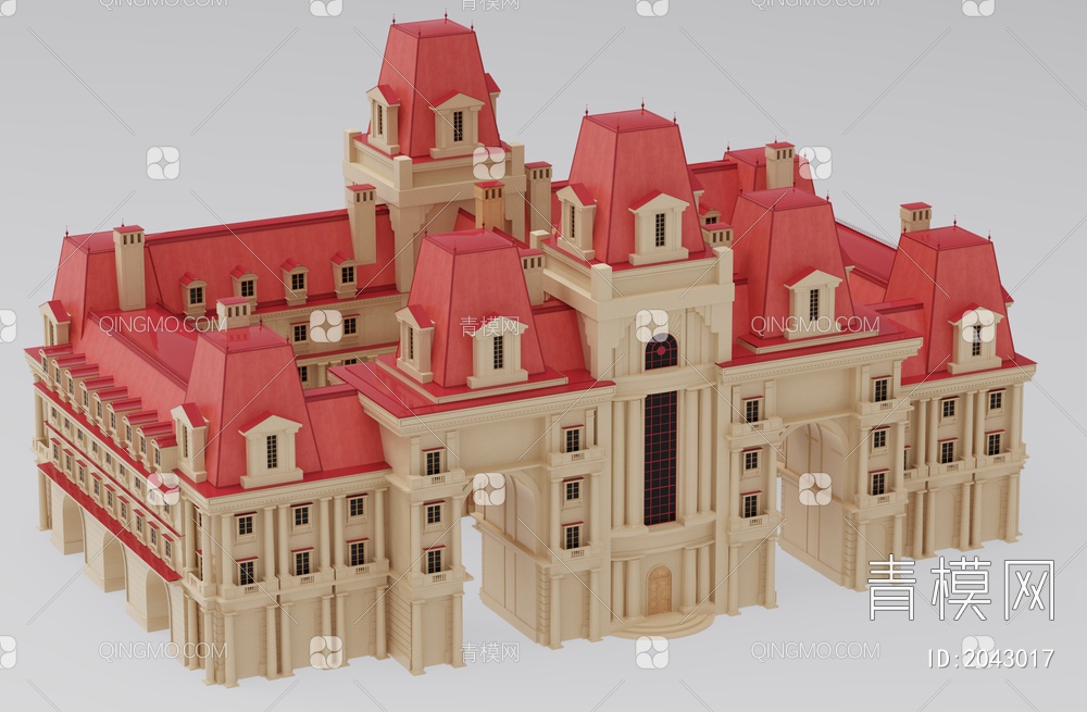 户外建筑 酒店房屋3D模型下载【ID:2043017】