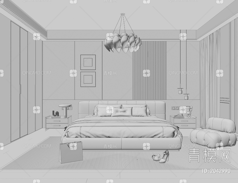 卧室3D模型下载【ID:2042990】