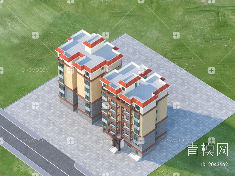 住宅楼 私宅3D模型下载【ID:2043662】