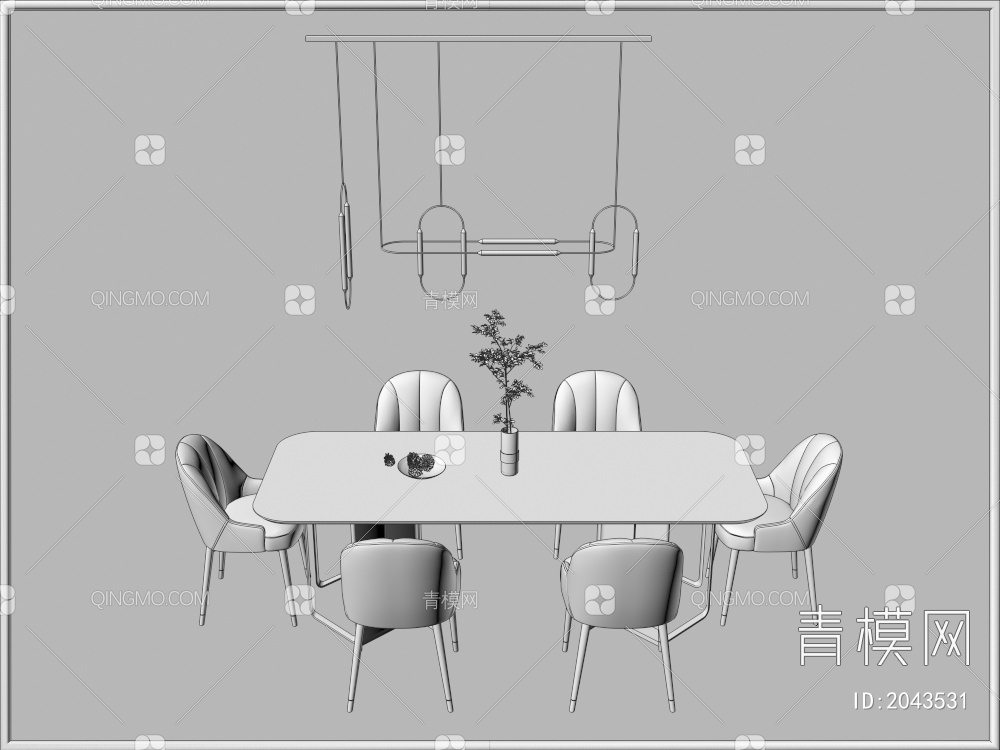 餐桌餐椅组合 家具3D模型下载【ID:2043531】