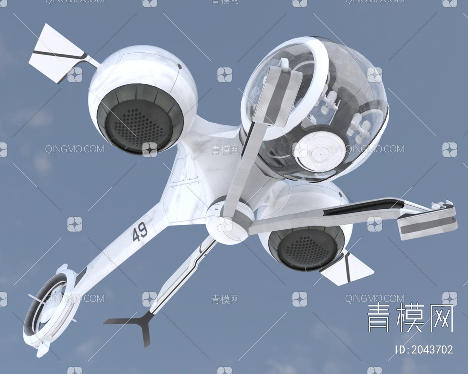 BubbleShip泡泡船大气层太空飞行器3D模型下载【ID:2043702】