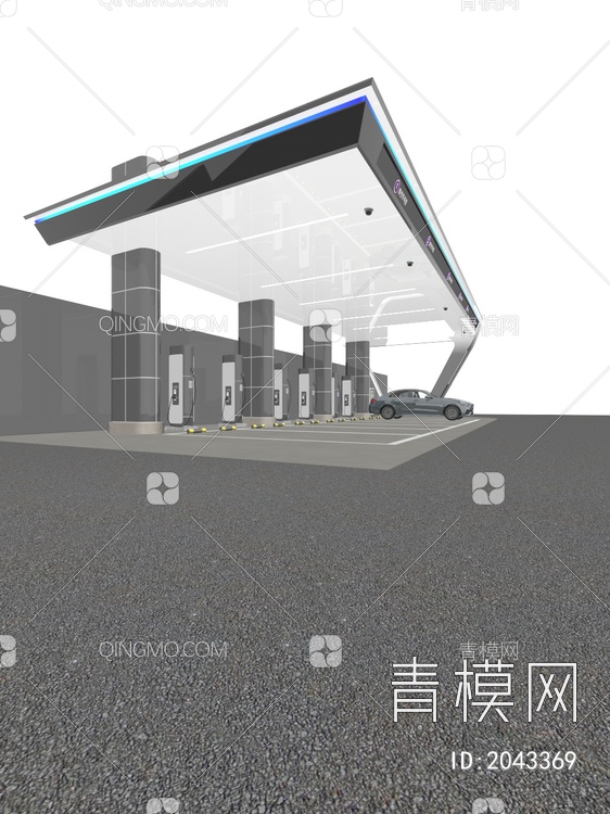 科技感新能源充电站3D模型下载【ID:2043369】