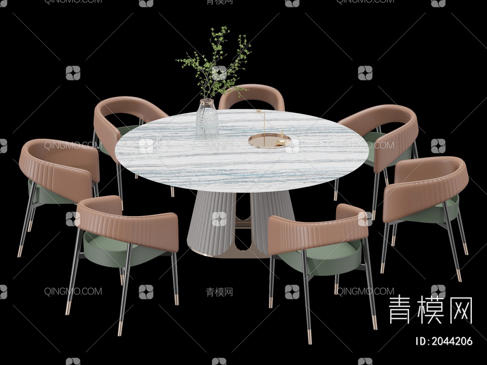 家具 餐桌餐椅组合3D模型下载【ID:2044206】