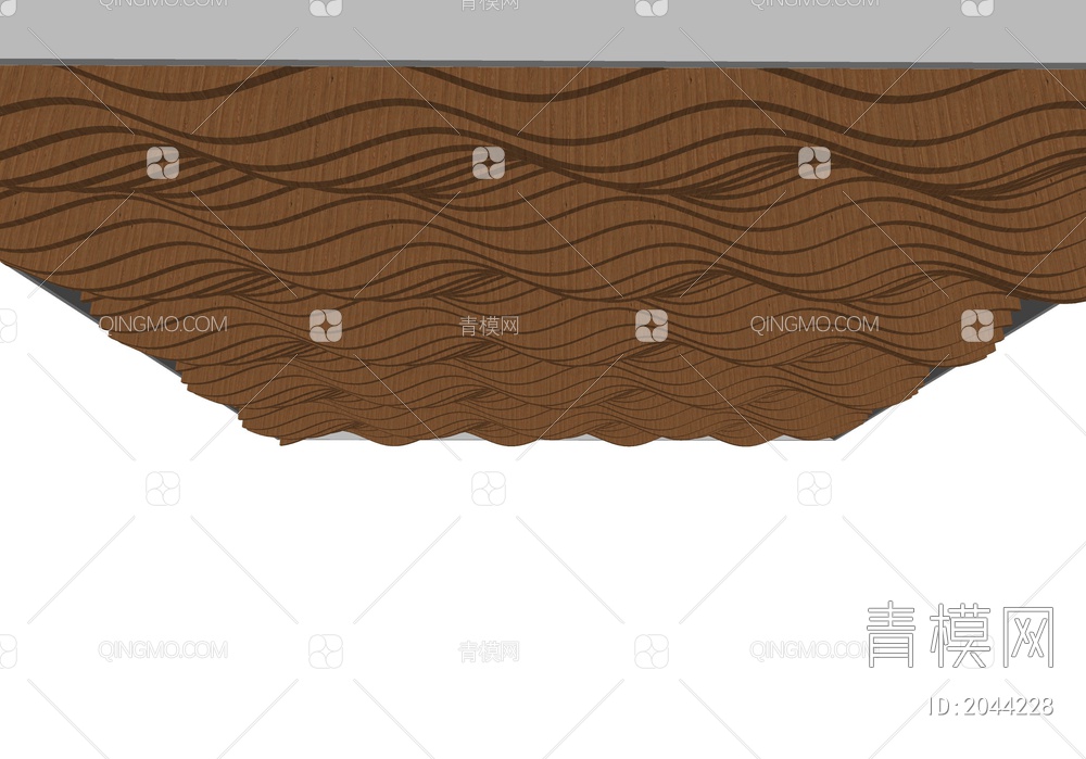 波浪吊顶SU模型下载【ID:2044228】