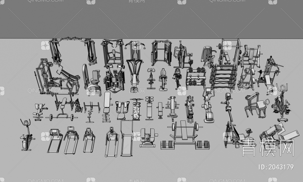 健身器械3D模型下载【ID:2043179】