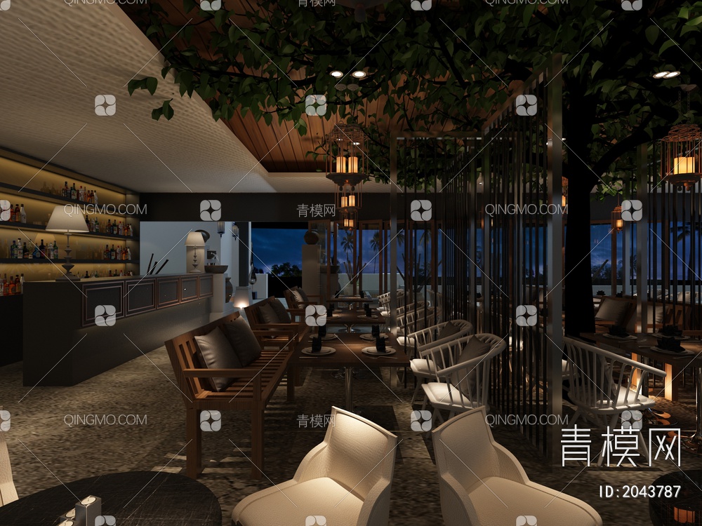 咖啡厅3D模型下载【ID:2043787】