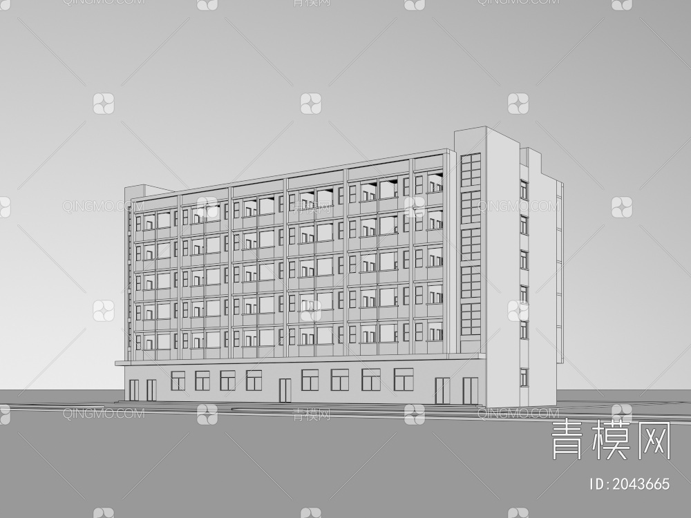 厂区 宿舍 厂房 办公楼 建筑3D模型下载【ID:2043665】