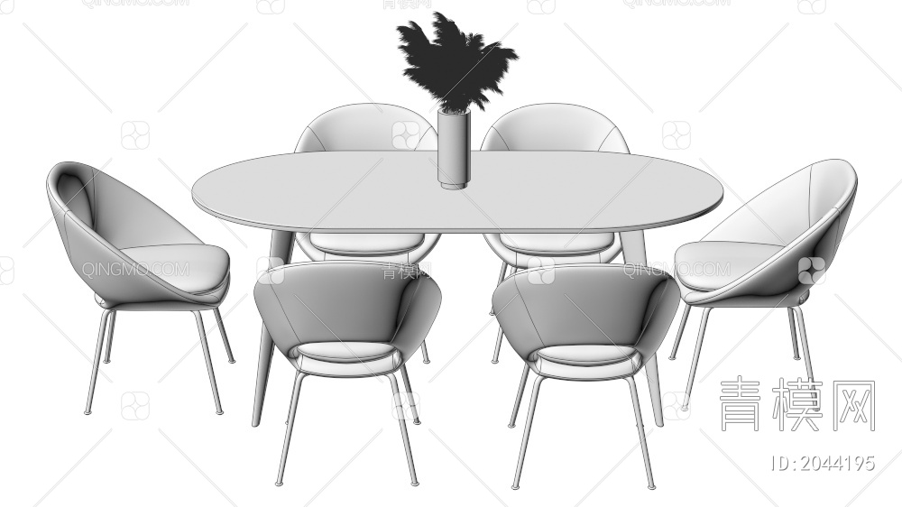 家具 餐桌餐椅组合3D模型下载【ID:2044195】