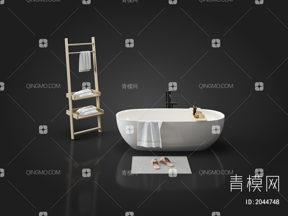 浴缸 毛巾架3D模型下载【ID:2044748】