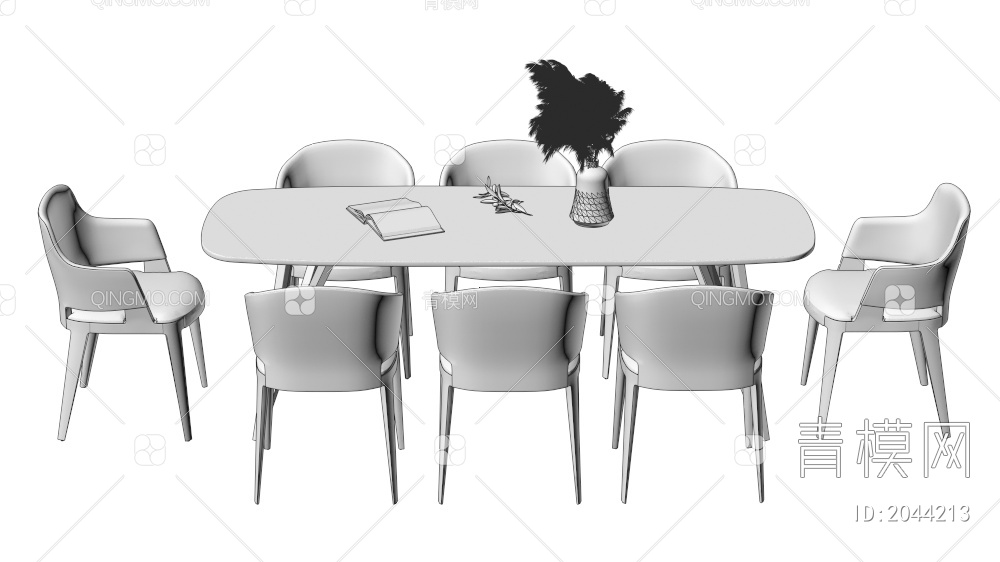 家具 餐桌餐椅组合3D模型下载【ID:2044213】