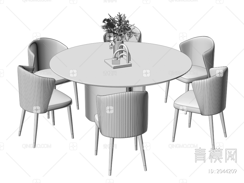 家具 餐桌餐椅组合3D模型下载【ID:2044209】