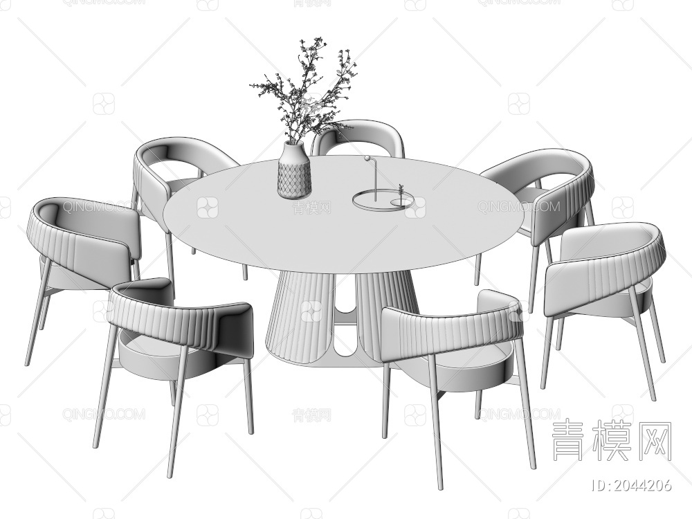 家具 餐桌餐椅组合3D模型下载【ID:2044206】