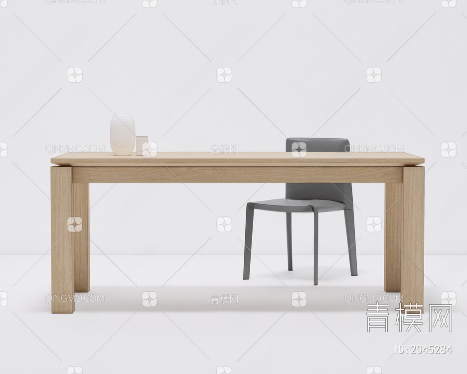 餐桌椅 餐桌 长桌 木桌 餐椅 椅子3D模型下载【ID:2045284】