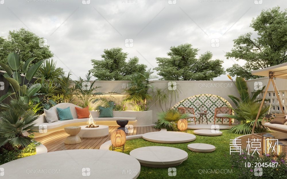 庭院景观3D模型下载【ID:2045487】