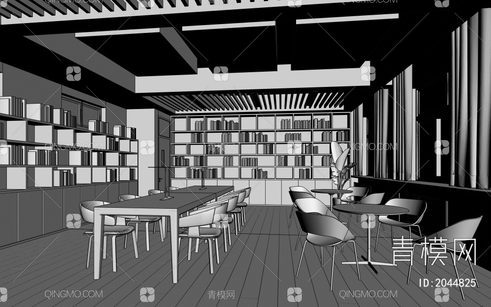 图书馆 阅读室3D模型下载【ID:2044825】