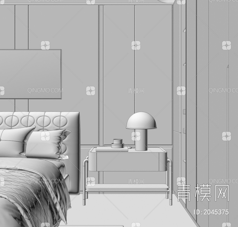 床头柜3D模型下载【ID:2045375】