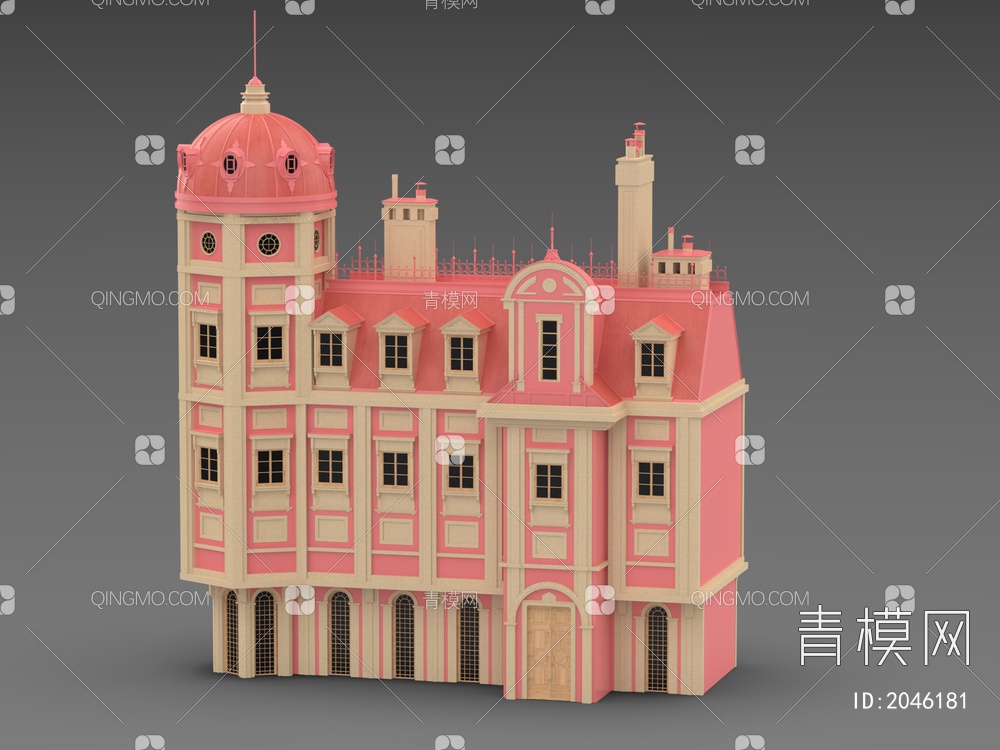 建筑 别墅3D模型下载【ID:2046181】