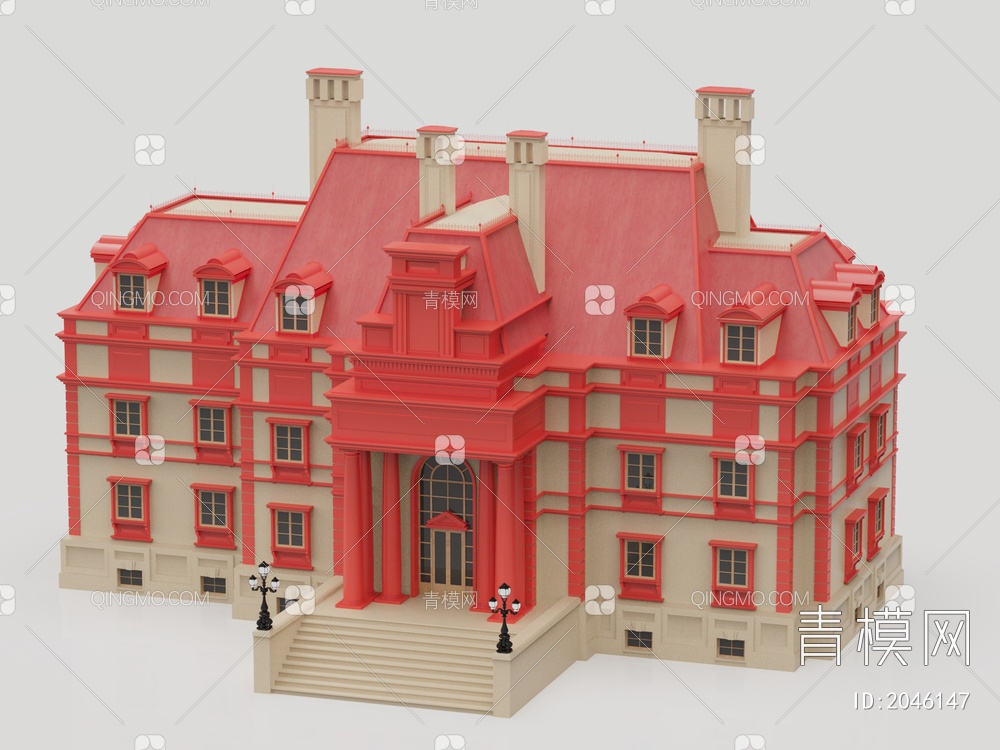 建筑 房屋别墅3D模型下载【ID:2046147】