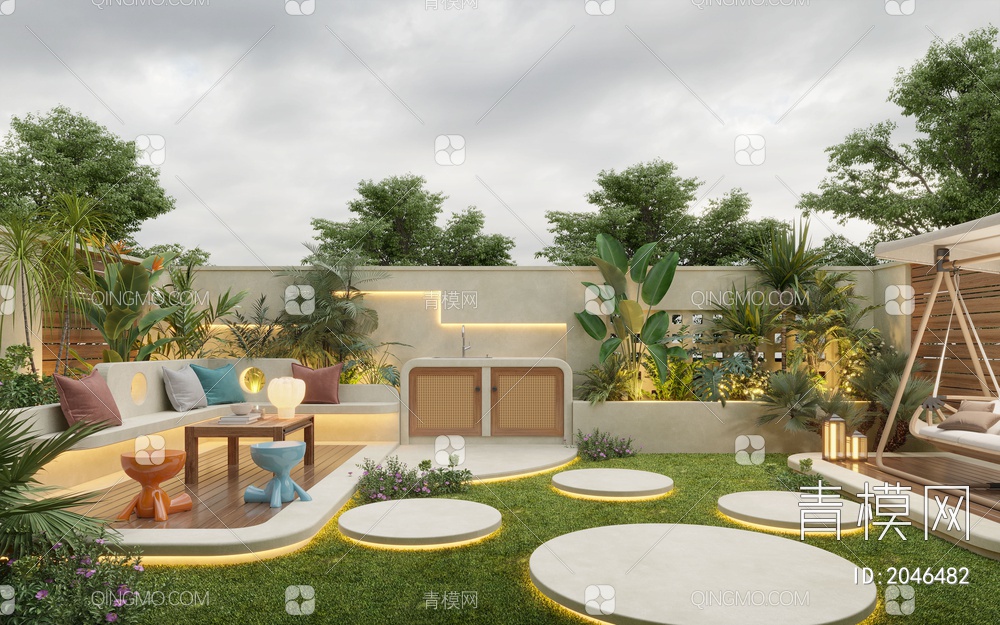 庭院景观3D模型下载【ID:2046482】