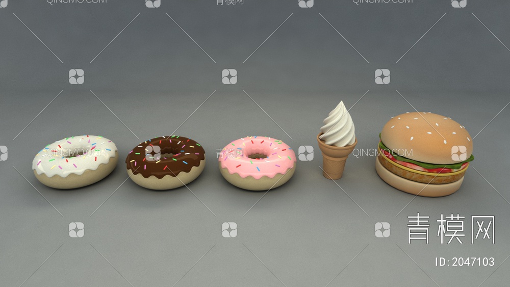 甜甜圈3D模型下载【ID:2047103】