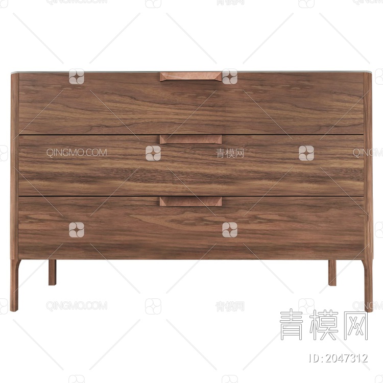 Chest of drawers 实木边柜3D模型下载【ID:2047312】