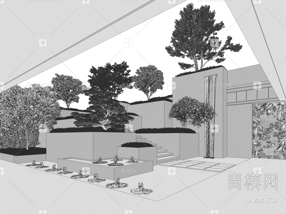 庭院景观3D模型下载【ID:2046539】