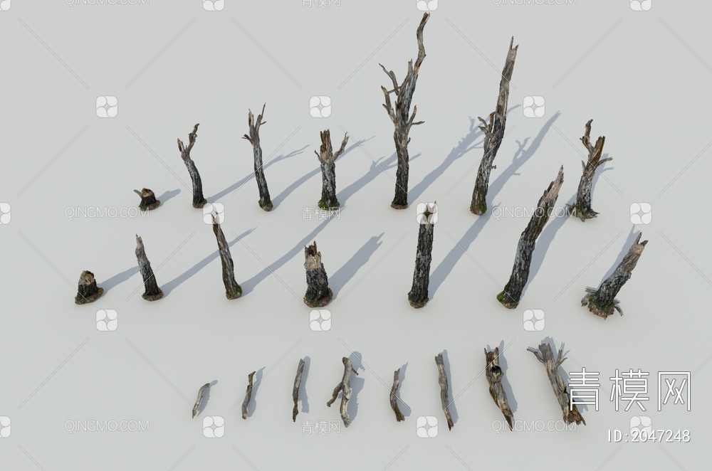 断树干，树枝，木材，柴火3D模型下载【ID:2047248】