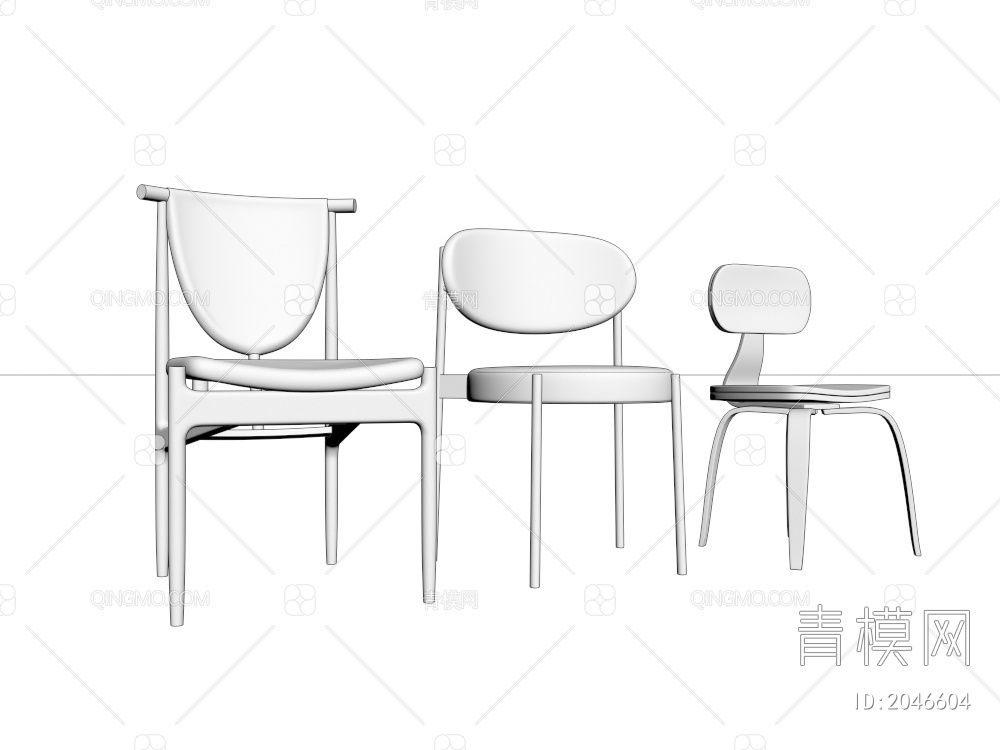 休闲椅 单椅 餐椅3D模型下载【ID:2046604】