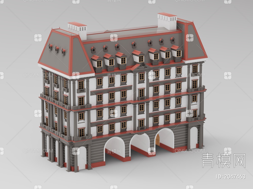 建筑 酒店名宿3D模型下载【ID:2047463】