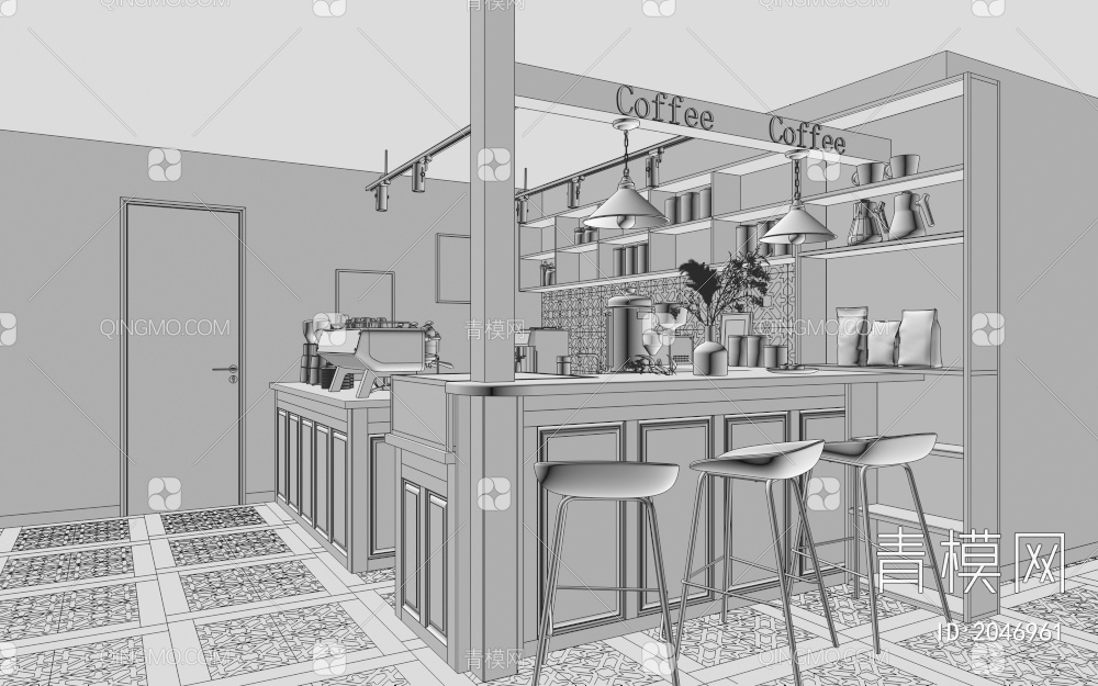 咖啡店3D模型下载【ID:2046961】
