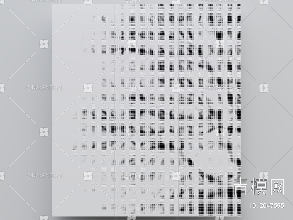 树影穿孔板镂空背景墙铝单板冲孔板3D模型下载【ID:2047595】
