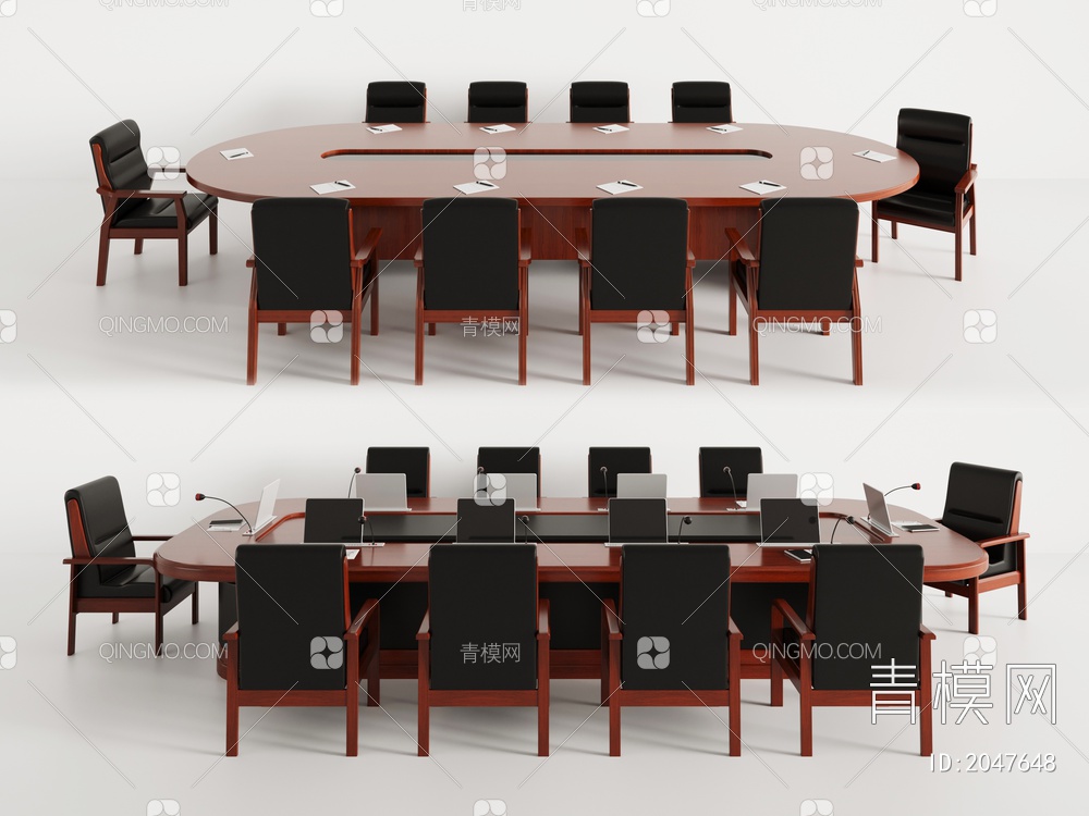 会议桌椅3D模型下载【ID:2047648】