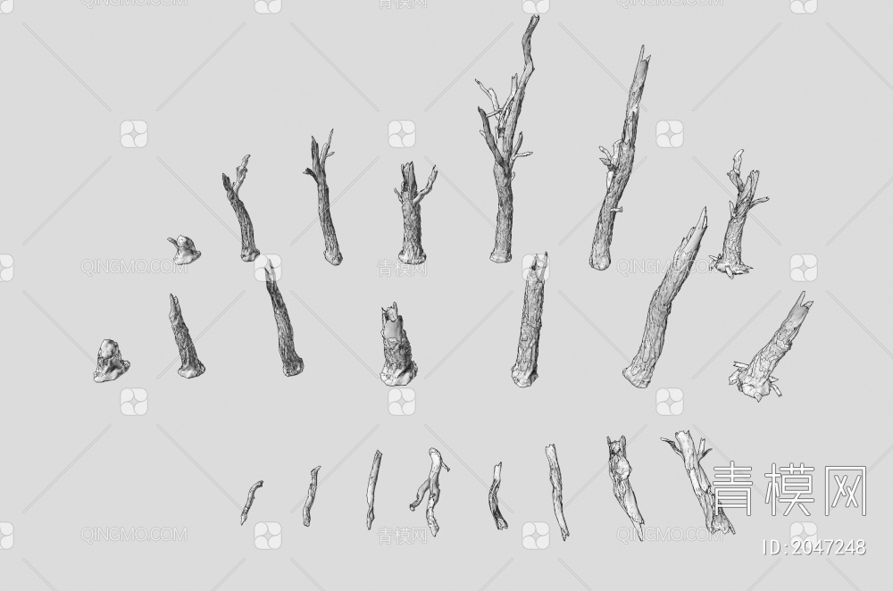 断树干，树枝，木材，柴火3D模型下载【ID:2047248】