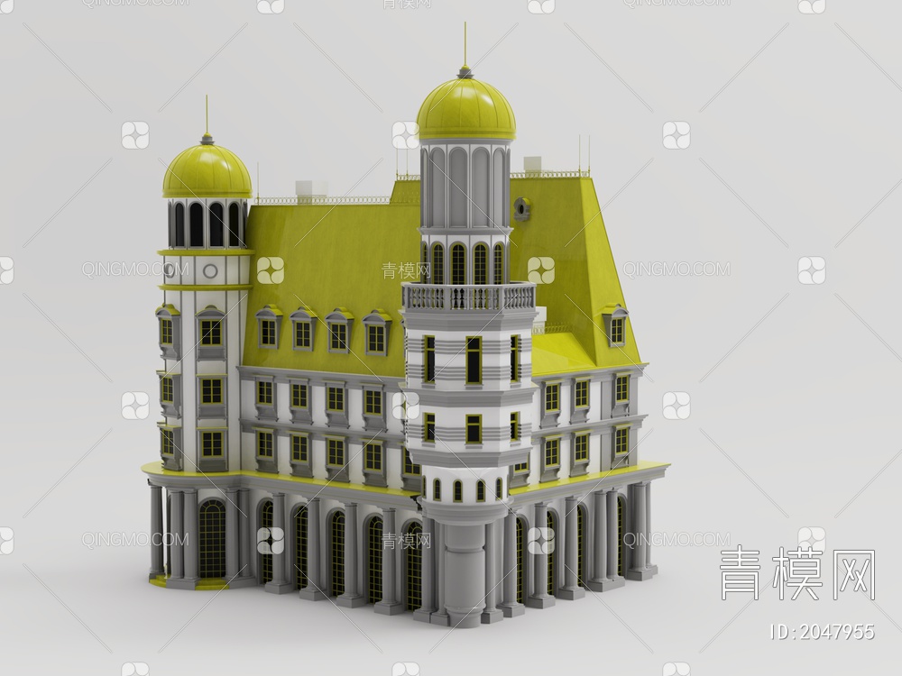 建筑 别墅3D模型下载【ID:2047955】