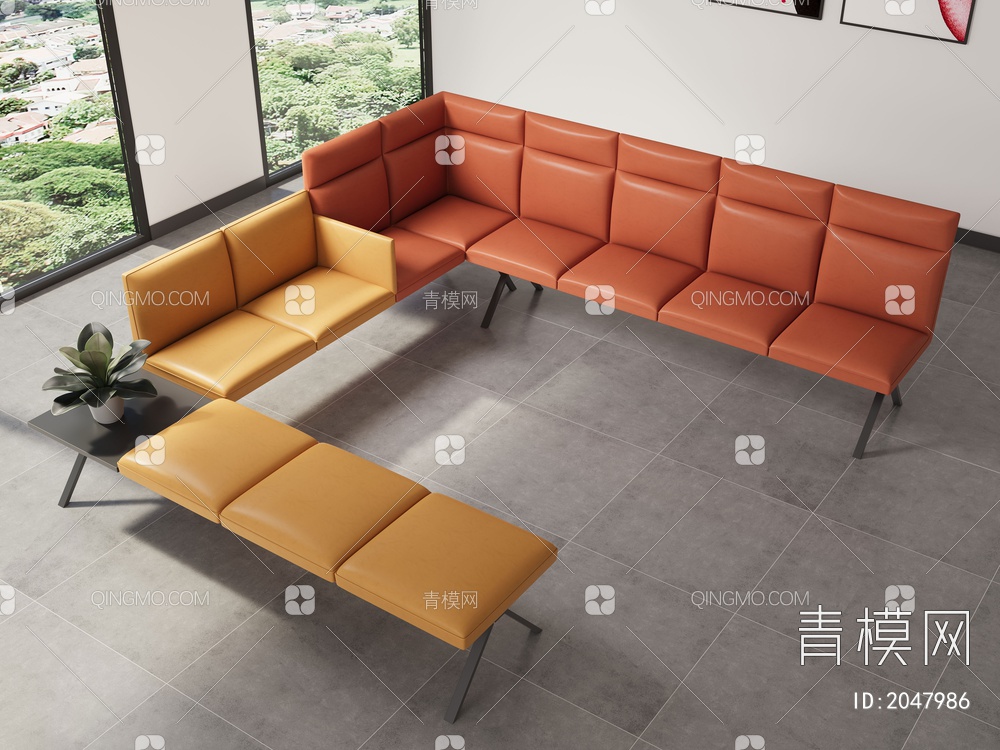 休闲沙发 多人沙发3D模型下载【ID:2047986】