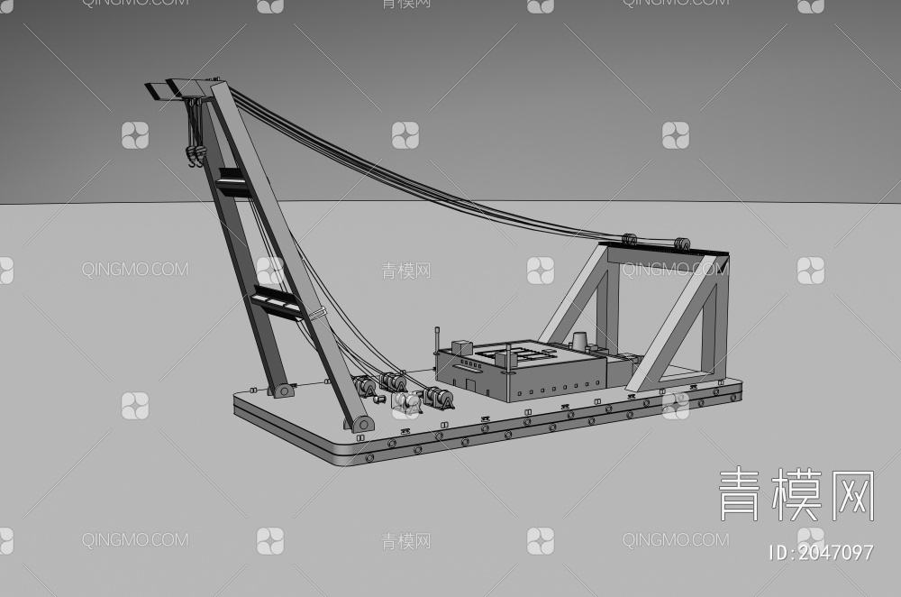 浮吊船3D模型下载【ID:2047097】