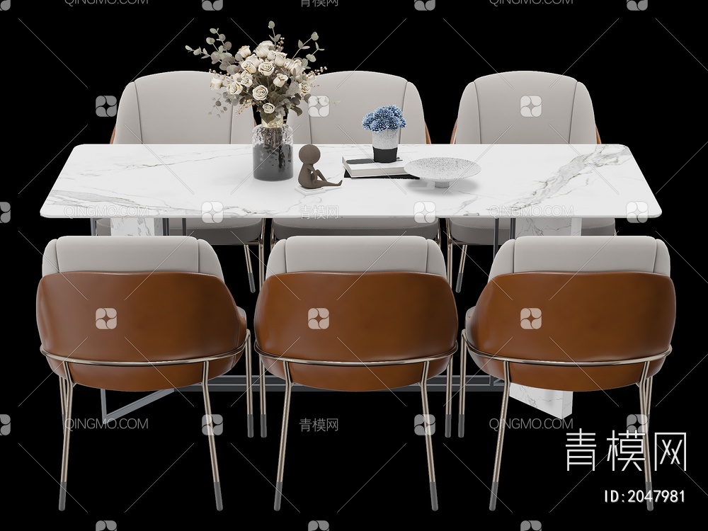 家具 餐桌餐椅组合3D模型下载【ID:2047981】