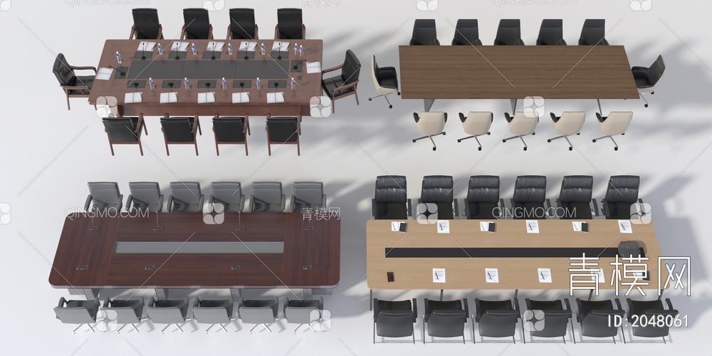 会议室桌椅3D模型下载【ID:2048061】