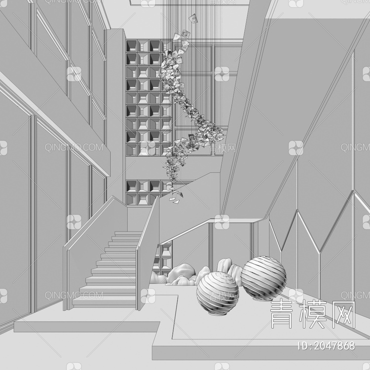楼梯景观3D模型下载【ID:2047868】