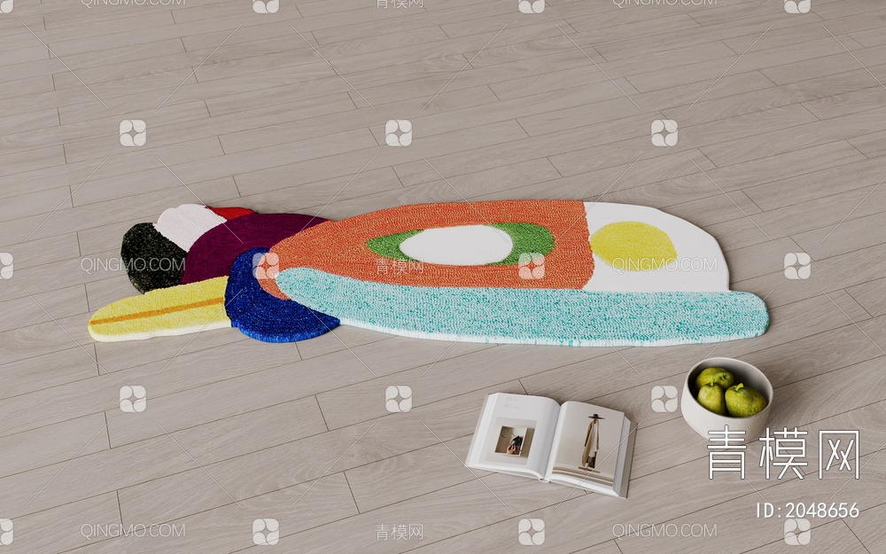 拼接 拼色 多巴胺 彩色 卡通 儿童 地毯3D模型下载【ID:2048656】
