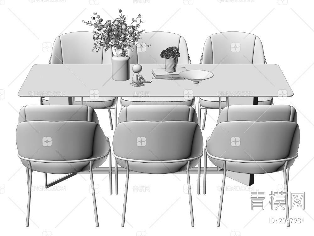 家具 餐桌餐椅组合3D模型下载【ID:2047981】