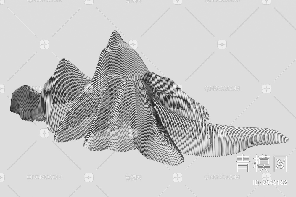 金属线条假山 雕塑小品3D模型下载【ID:2048182】