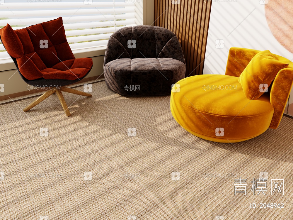 单人沙发、沙发椅3D模型下载【ID:2048962】