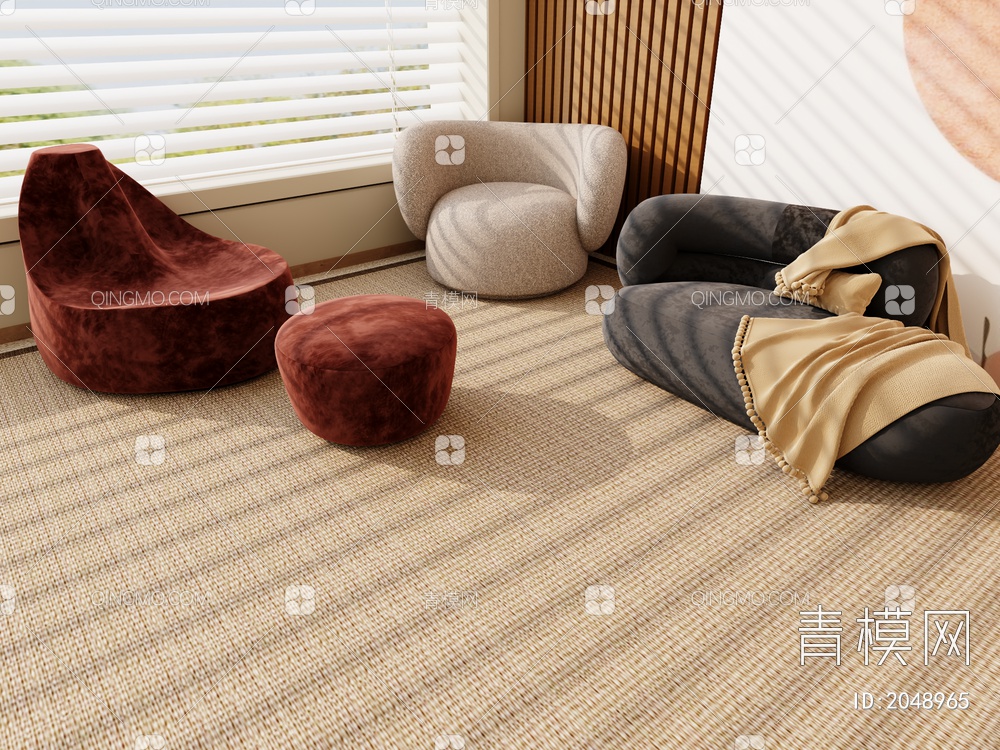 单人沙发、沙发椅3D模型下载【ID:2048965】