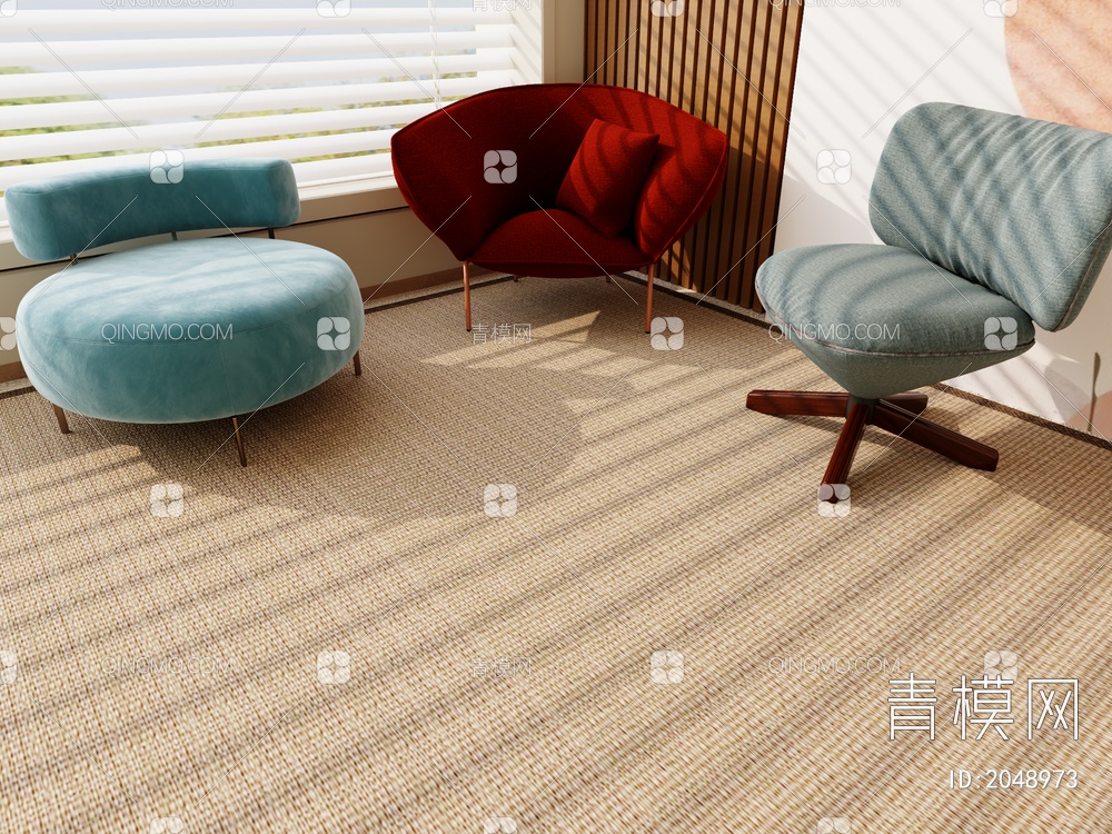 单人沙发、沙发椅3D模型下载【ID:2048973】