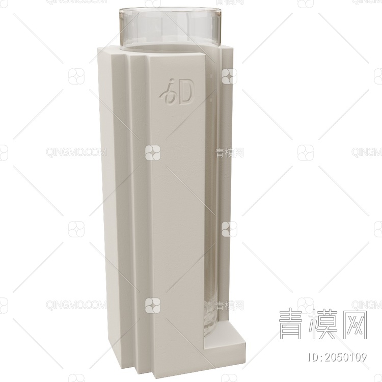 vase石膏高筒花瓶3D模型下载【ID:2050109】
