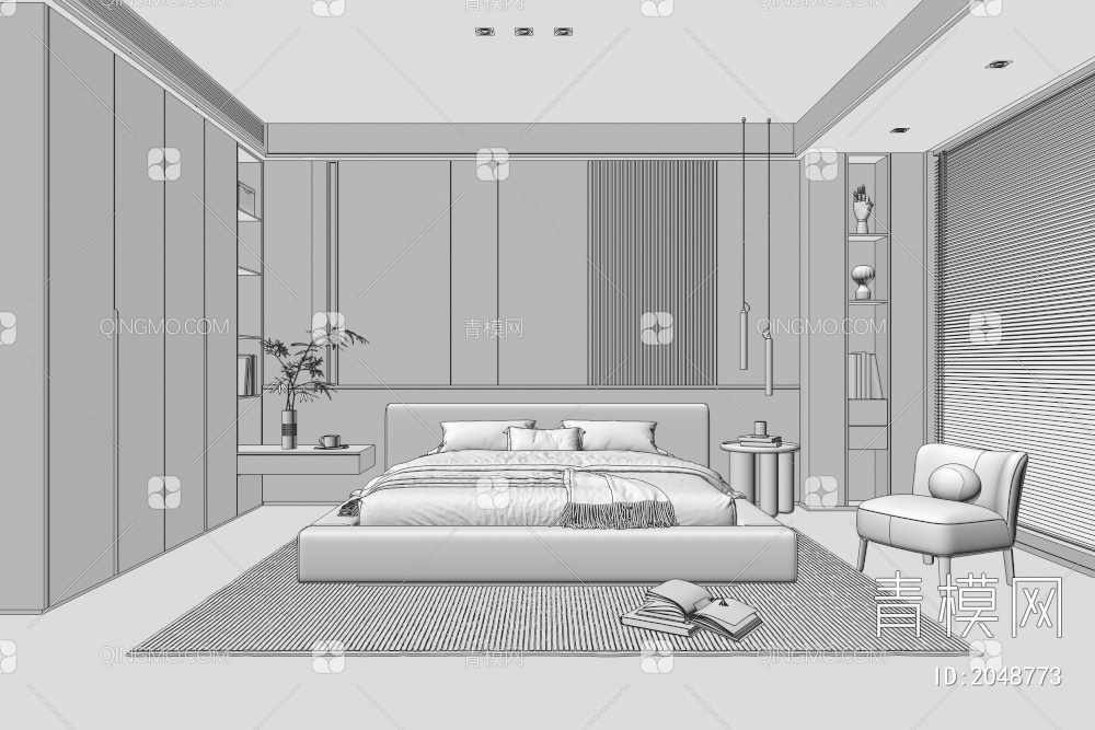 家居卧室3D模型下载【ID:2048773】