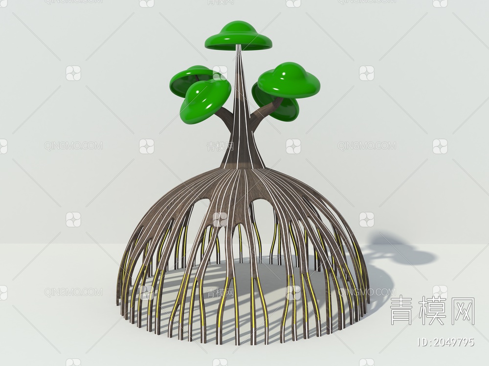 生命之树光波谷 网红打卡灯光树3D模型下载【ID:2049795】