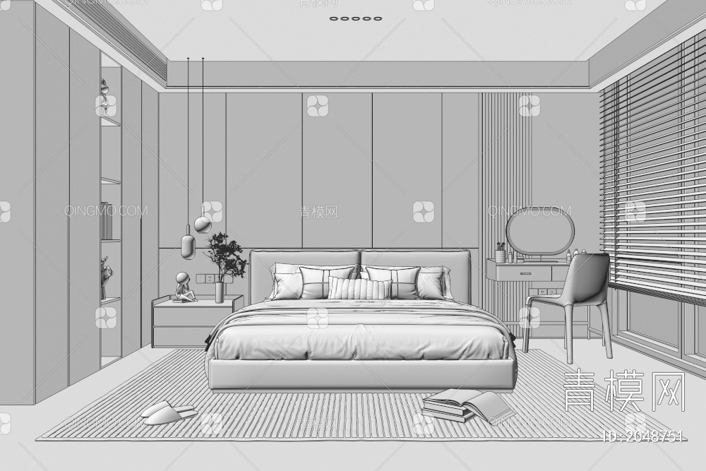 家居卧室3D模型下载【ID:2048751】
