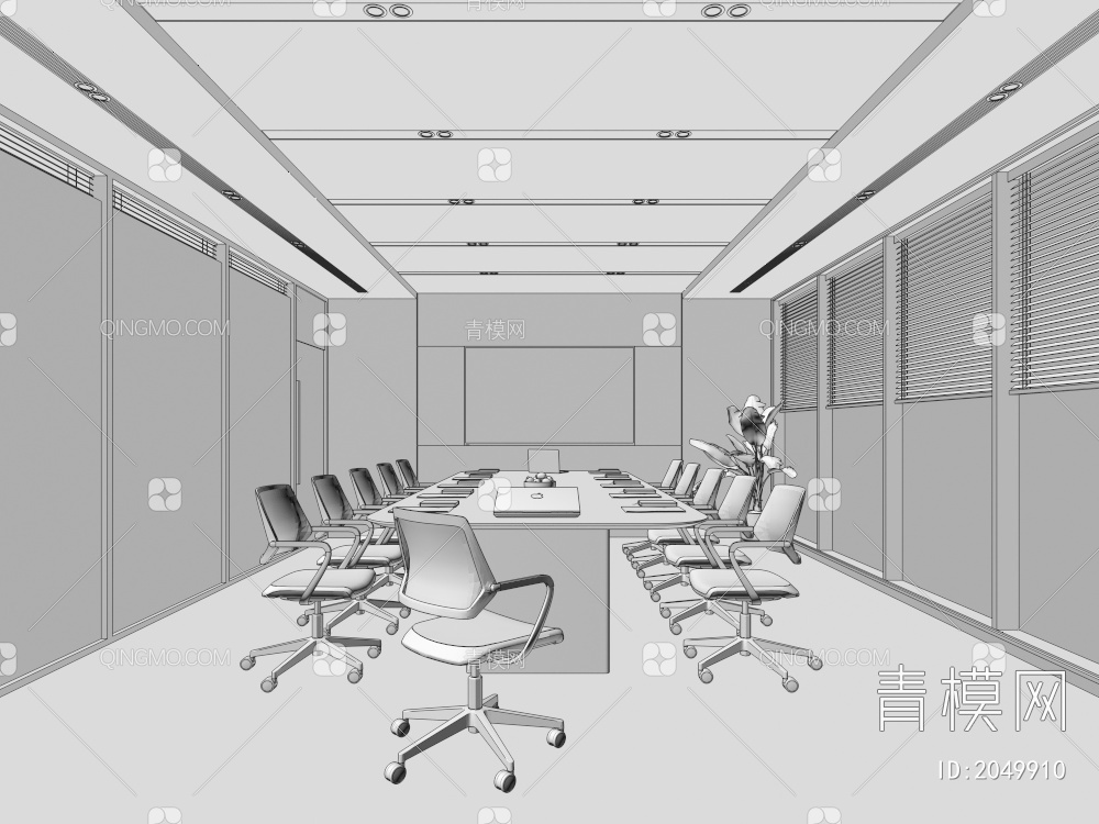 会议室 会议桌椅3D模型下载【ID:2049910】